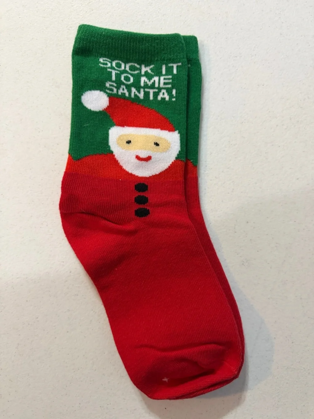 Holiday Santa Crew Socks - Red & Green